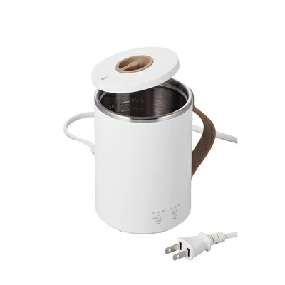 【中古】 エレコム マグカップ型電気なべ 電気ケトル COOK MUG クックマグ 350mL 【 湯沸かし 煮込み 温度調節 タイマー 保温 】 ケーブル長 1m ホワイト HAC-EP01WH