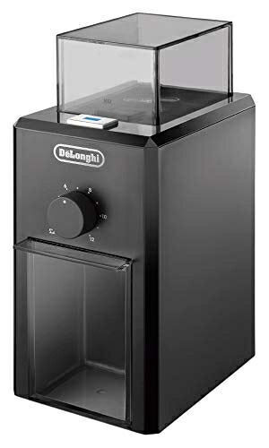【中古】 DeLonghi(デロンギ) De'Longhiコーヒーグラインダー KG79J うす式 コーヒー豆120g分 簡単操作 粗挽き～細引き 着脱式コンテナ 安全設計 電源コードホルダー [ブラック] ファミリー登録で保証