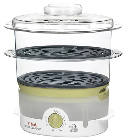 【中古】 T-fal 電気蒸し器 スチームクッカー ｢ウルトラコンパクト II｣ ライム VC1063Q0