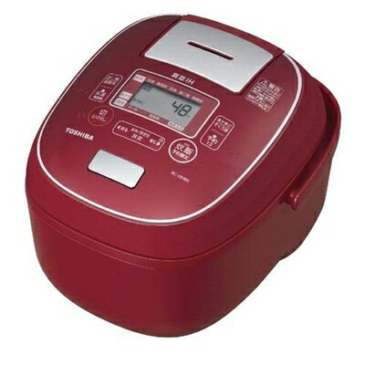 【中古】 東芝 真空IHジャー炊飯器（5.5合炊き） シャインレッドTOSHIBA 合わせ炊き RC-10VRN-R