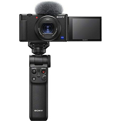 【中古】 ソニー(SONY) コンパクトデジタルカメラ VLOGCAM Vlog用カメラ ZV-1 シューティンググリップキット(同梱グリップ:GP-VPT2BTブラック、バッテリーパック+1個) ウィンドスクリーン付属 24-70mm F1.8-2.8 ズームレンズ ブラック ZV-1G B|ベアホームズ