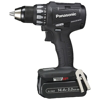 【中古】 パナソニック 申し受けるせん孔機１番ウッド EZ74A2 デュアル( 14.4V/18V相応う) 回転させる数築き上げる役立つこと サイディングφ80粍(18V時) IP56 14.4V大電気容量5.0Ah蓄電池風呂敷き包み×2個・申し受ける器・入れもの付 黒いこと EZ74A2LJ2F-B