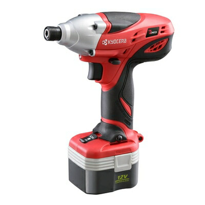 【中古】 京セラ(Kyocera) 旧リョービ 充電式 インパクトドライバー 12V BID-1260 658450A 【回転数を2段階で調節 最大締付トルク130N・mで強力にネジ締め】 ニカド12V ネジ締め能力(小ネジ)M4～M8・(ボルト)M5～M12・(高力ボルト)M5～M10 充電時間30分 電池パック2