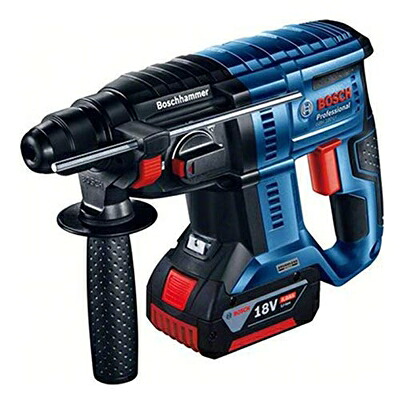 【中古】 Bosch Professional(ボッシュ) SDS足し加える 18V コードレスハンマードリル (5.0Ah蓄電池2個・申し受ける器・キャリングケース付) GBH18V-21