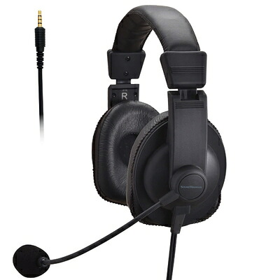 【中古】 SOUNDWARRIOR 密閉型 軽量 両耳 オーバーヘッド ヘッドセット 交換用アクセサリー付 日本製 SW-TR2