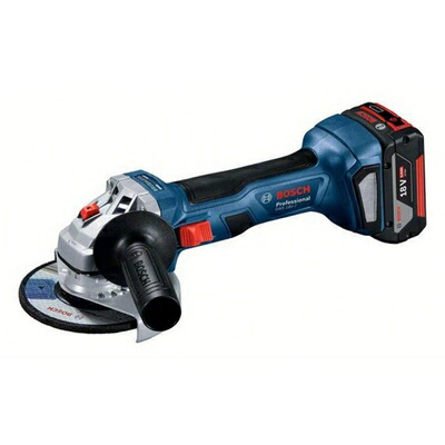 【中古】 Bosch Professional(ボッシュ) 18Vコードレスディスクグラインダー (5.0Ahバッテリー1個・充電器・キャリングケース付き) GWS18V-7