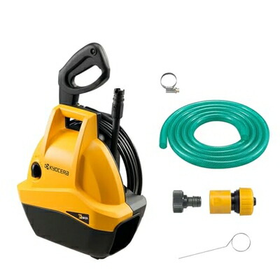 【中古】 京セラ(Kyocera) 旧リョービ 高圧洗浄機 AJP-1310 699850A 【水受けトレイ付で床面や室内への気になる水垂れをガード】 自吸も可能 最大許容圧力9.0Mpa 高圧ホース5M 軽量コンパクト収納 節水 エントリーモデル