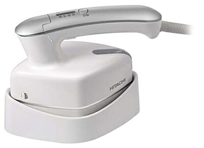 【中古】 日立 衣類スチーマー スチームアイロン ワンプッシュ連続スチーム 3段階温度切替 持ちやすいハンドル ブラシ付き CSI-RX2 W ホワイト