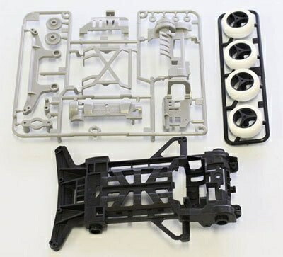 【中古】 タミヤ ミニ四駆限定シリーズ スーパーX カーボン入強化シャーシ (カーボンホイール・タイヤ付) 94824