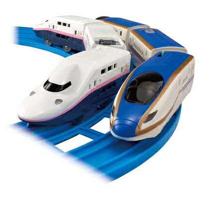 【中古】 プラレール さよならE4系新幹線Max ＆ E7系上越新幹線 （朱鷺色仕様）