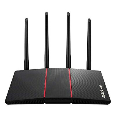 【中古】 ASUSTek WiFi 無線 ルーター WiFi6 1201+574Mbps デュアルバンド RT-AX55/B (A) メッシュ機能付 3階建 / 4LDK PS5/ Switch/スマホ 対応