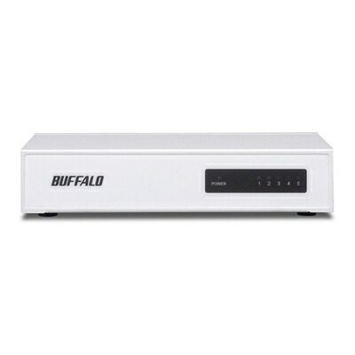 【中古】 BUFFALO 10/100Mbps相応う 金属元素筺体 ワット数内蔵 5界面 白いこと スイッチングこしき LSW4-TX-5NS/WH ネットワーク機器-有線LAN