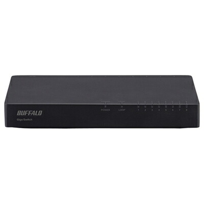 【中古】 BUFFALO Giga対応 プラスチック筺体 電源内蔵 8ポート ブラック スイッチングハブ LSW5-GT-8NP/BK