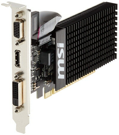 【中古】 MSI ファンレス・ロープロファイル対応 GeForce GT 710 グラフィックカード メモリ1GBモデル GT710 1GD3H LP