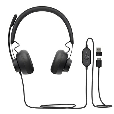 【中古】 Logicool(ロジクール) ロジクール 有線 USB ヘッドセット ノイズキャンセリング マイク付き Zone Wired ZONEWUC Zoom Skype 対応 USB USB-C Mac PC パソコン ヘッドフォン ヘッドホン 国内正規品 間メーカー ブラック