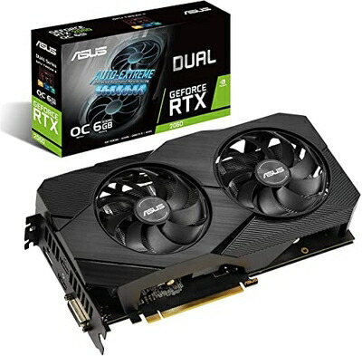 【中古】 ASUS Dual GeForce RTX2060 グラフィクスボード OC/6G/DDR6/2.5 slot (DUAL-RTX2060-O6G-EVO)