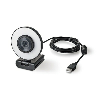 【中古】 エレコム Webカメラ オートフォーカス 200万画素 60FPS Full HD LEDリングライト搭載 プライバシーシャッター付 ブラック UCAM-CX20ABBK