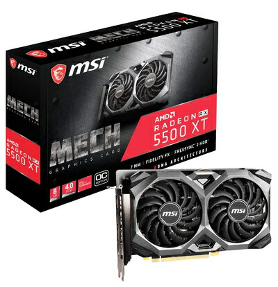 【中古】 MSI RADEON RX 5500 XT MECH 8G OC グラフィクスゲーム盤 VD7156