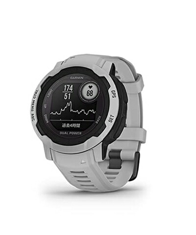 【中古】 ガーミン(GARMIN) Instinct 2 Dual Power Mist Gray 直径45mm Suica対応 タフネスアウトドア GPS ウォッチ 【日本正規品】 小