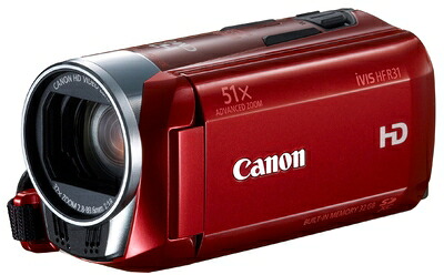 【中古】 Canon デジタルビデオカメラ iVIS HF R31 レッド 光学32倍ズーム フルフラットタッチパネル IVISHFR31RD｜ベアホームズ
