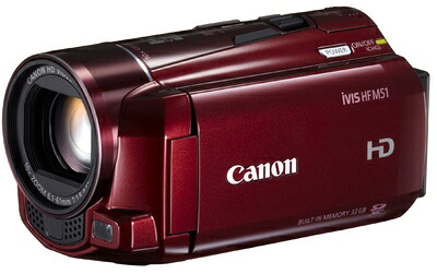 【中古】 Canon デジタルビデオカメラ iVIS HF M51 レッド 光学10倍ズーム フルフラットタッチパネル IVISHFM51RD|ベアホームズ