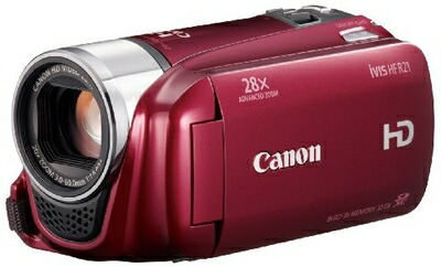 【中古】 Canon デジタルビデオカメラ iVIS HF R21 レッド IVISHFR21RD 光学20倍 手ブレ補正 内蔵メモリー32GB