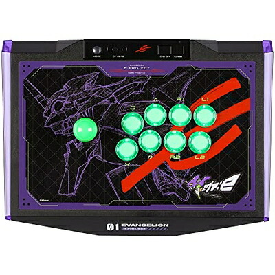 【新古品】 EVANGELION e:PROJECT ARCADE CONTROLLER【PC・PS4・PS3・Switch対応/エヴァンゲリオン公式eスポーツブランド・エヴァ:e公認商品/有線式アケコン/三和電子社製レバー&ボタン搭載/LED発光ボタン/筐体開閉/ボタン交換/ビュウリックス配置/エヴァンゲリオン