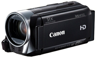 【中古】 Canon デジタルビデオカメラ iVIS HF R32 ブラック 光学32倍 Wi-Fi IVISHFR32BK