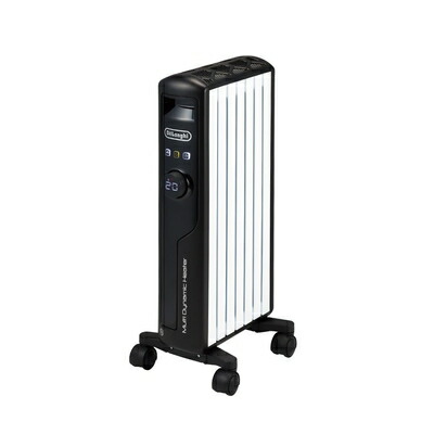 【中古】 De'Longhi (デロンギ) マルチダイナミックヒーター MDHS09-BK 電気ヒーター ゼロ風暖房 静音 満足度No.1シリーズ 表面温度約60℃ エコモード チャイルドロック [6-8畳] [ピュアホワイト×マットブラック] デロンギファミリー登録で5年