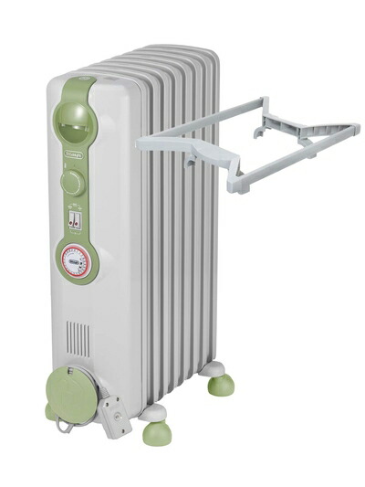 【中古】 DeLonghi デロンギ オイルヒーター トップハンガー付き 8～10畳用 グリーン JR0812-GR