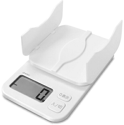 【中古】 dretec(ドリテック) キッチンスケール デジタル 計量皿が開く パカット 2kg/1g単位 風袋引き KS-257WT(ホワイト)