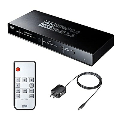 【中古】 サンワダイレクト HDMI うつり変わり器 4K 60サイクル 4インプット1最終生産物 自動小銃/手動うつり変わり 光デジタル ARC 遠隔操作付き添い人 Switch なおなお書き5相応う 400-SW033