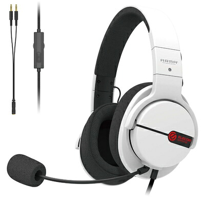 【中古】 エレコム ゲーミングヘッドセット ヘッドホン 【ARMA】 PS5 PS4 Switch SwitchLite ホワイト HS-ARMA100WH