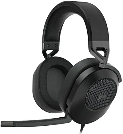 【中古】 CORSAIR HS65 SURROUND コルセア サラウンド 3.5mmコネクタ ゲーミングヘッドセッ トMac/PS5/PS4/ Xbox Series/Switch対応 Discord認証 -カーボン- CA-9011270-AP