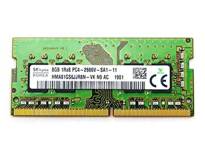 【中古】 Hynix SK HYNIX 8GB 1RX8 DDR4 SO-DIMM PC4-21300 2666MHZ メモリーモジュール HMA81GS6JJR8N-VK