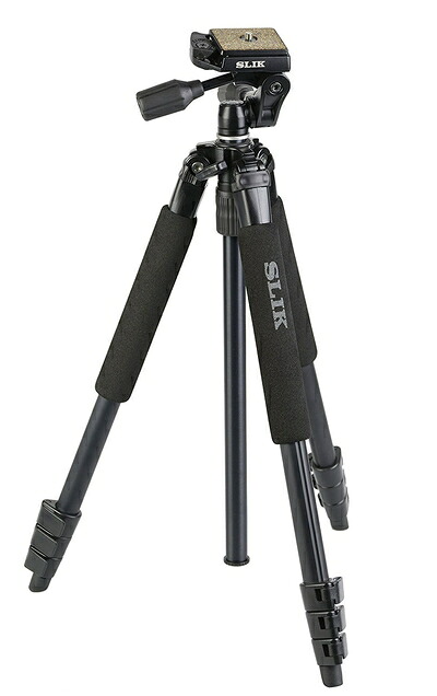 【中古】 SLIK 三脚 スプリント PRO II 3WAY BK N 4段 旅行用三脚 106518
