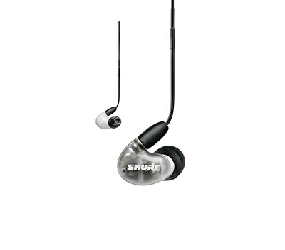 【中古】 SHURE シュア イヤホン 有線 マイク付き AONIC 4 SE42HYW+UNI-A ホワイト 高遮音性 カナル型 ワイヤレス変換可（別売） MMCX リケーブル プロ仕様 配信 音楽 オーディオリスニング レコーディング 録音 楽器 在宅勤務 リモートワーク テレビ ラジオ ケーブ