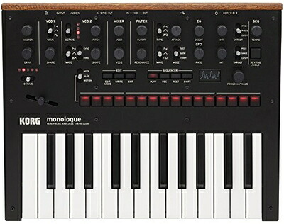 【中古】 KORG モノフォニック アナログ シンセサイザー monologue BK モノローグ ブラック 25鍵 16ステップシーケンサー オシロスコープ搭載 電池駆動 軽量 持ち運びに最適
