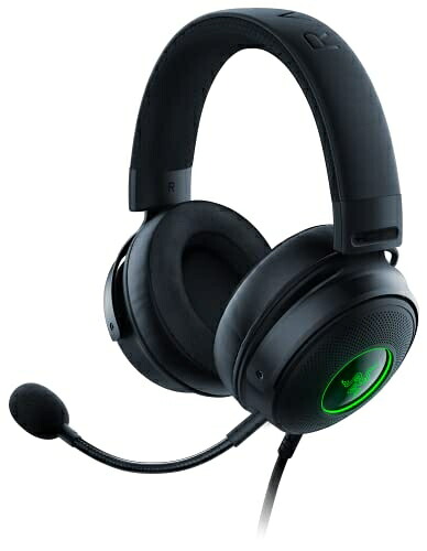 【中古】 Razer Kraken V3 HyperSense ゲーミングヘッドセット 触覚テクノロジー搭載 USB THX 7.1 サラウンドサウンド TriForce チタン 50mm ドライバー 単一指向性マイク ハイブリッド素材とレザーレット製メモリーフォームクッション Chroma RGB対応 PS5 / PC/Mac