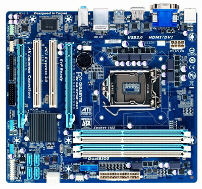 【中古】 GIGABYTE マザーボード Intel B75 LGA1155 Micro ATX GA-B75M-D3H/A Rev1.2