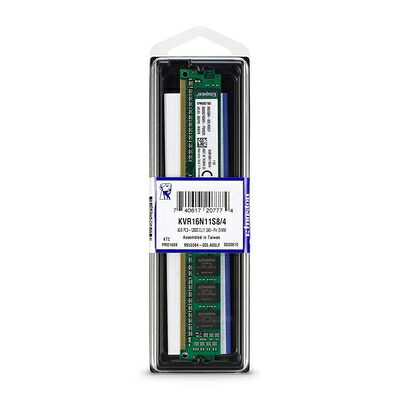 【中古】 キングストン Kingston デスクトップPC用 メモリ DDR3 1600 (PC3-12800) 4GB CL11 Non-ECC DIMM (240pin) KVR16N11S8/4