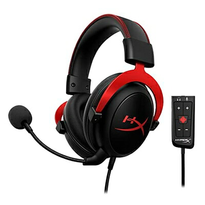 【中古】 HyperX Cloud II ゲーミングヘッドセット 7.1バーチャルサラウンドサウンド対応 USBオーディオコントロールボックス付属 レッド PS4/PC/Xbox/Switch/スマホ KHX-HSCP-RD オリジナルデータ特典付き ( 4P5M0AA )