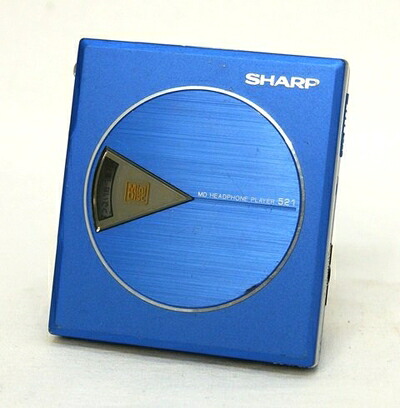 【中古】 SHARP せつ然たる MD-ST521-A フレンチ青味 携帯型MD電気蓄音機 MDLP非相応う （MD生まれ変わり専用機）