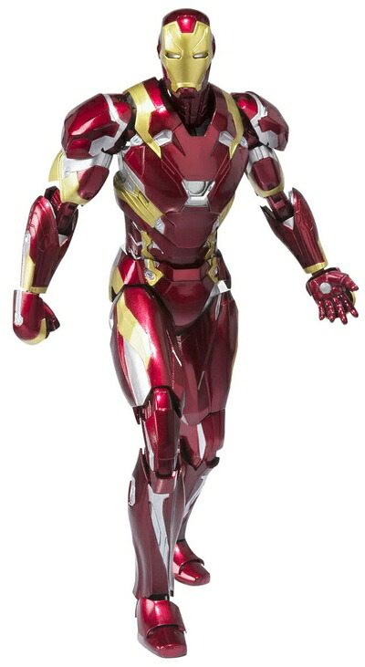 【中古】 S.H.フィギュアーツ キャプテン・アメリカ (シビルウォー) アイアンマン マーク46 約155mm ABS&PVC&ダイキャスト製 塗装済み可動フィギュア|ベアホームズ