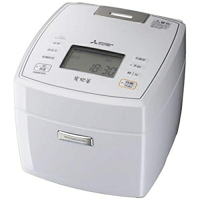 【中古】 三菱電機 IHジャー炊飯器 1升炊き 備長炭 炭炊釜(2層厚釜) 捉え所の無い厚地の外套60 七重全面温める 月白 NJ-VEB18-W