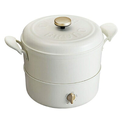 【中古】 BRUNO ブルーノ 電気鍋 グリル鍋 直火 マルチグリルポット クロス 付き ホワイト White 白 煮る 焼く 蒸す 揚げる 炊く おしゃれ かわいい これ1台 蓋 ふた付き 1人 2人 3人用 小型 小さいサイズ 少人数 ひとり暮らしにも BOE065-WH 1702979