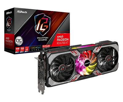 【中古】 ASRock グラフィックゲーム盤 RX 6700 XT PGD 12G OC AMD Radeon RX6700 XT 積み上げる GDDR6 12GB 映像媒体歌留多 【品】