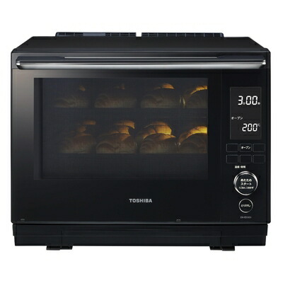 【中古】 東芝 TOSHIBA 過熱水蒸気オーブンレンジ 石窯ドーム 30L グランブラック ER-YD3000(K)