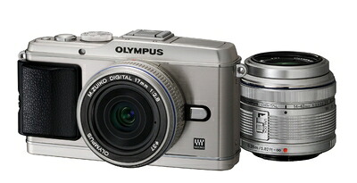 【中古】 OLYMPUS ミラーレス一眼 PEN E-P3 ツインレンズキット シルバー E-P3 TKIT SLV