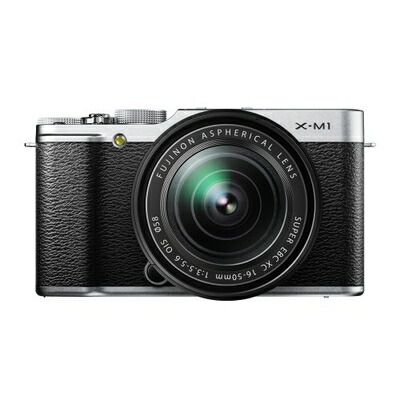 【中古】 FUJIFILM 鏡鑑受け答え一眼 X-M1 水晶体一揃いの道具 しろがね色 F X-M1S/1650KIT